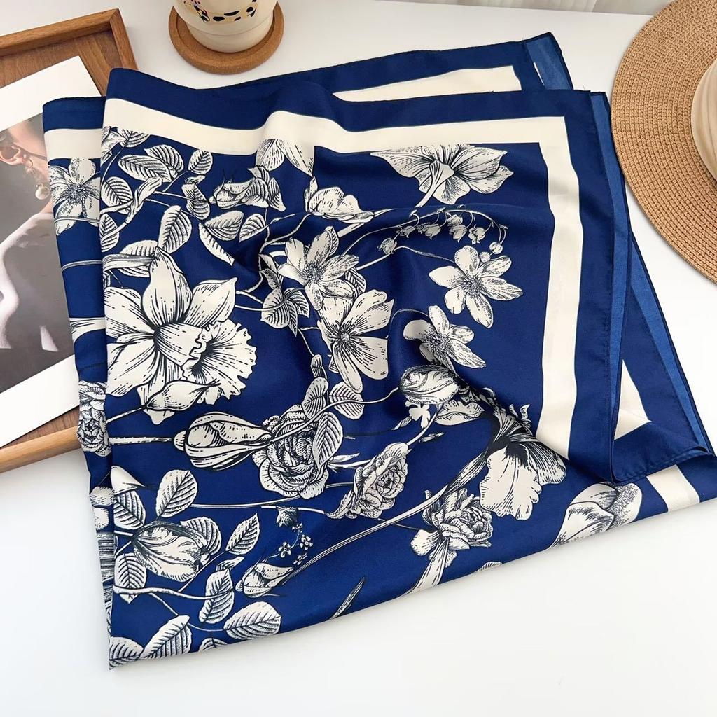 New Printed Satin Square Scarf Fashion All Season Travel Accessory