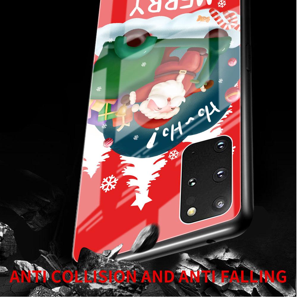 Рождественский мультяшный снеговик стеклянный чехол для Samsung Galaxy S22 S20 FE S21 Plus чехол для телефона S10 5G S9 Note 20 Ultra 10 Lite оболочка
