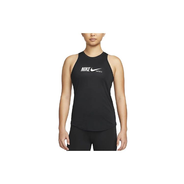 Nike Dri-FIT One Logo Print Round Neck Майка женская Топы Черный DM7368-010