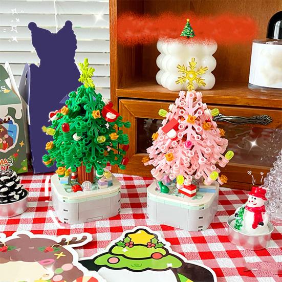 Набор строительных блоков для детей и взрослых, модель рождественской елки, пластиковые блоки, сборка своими руками