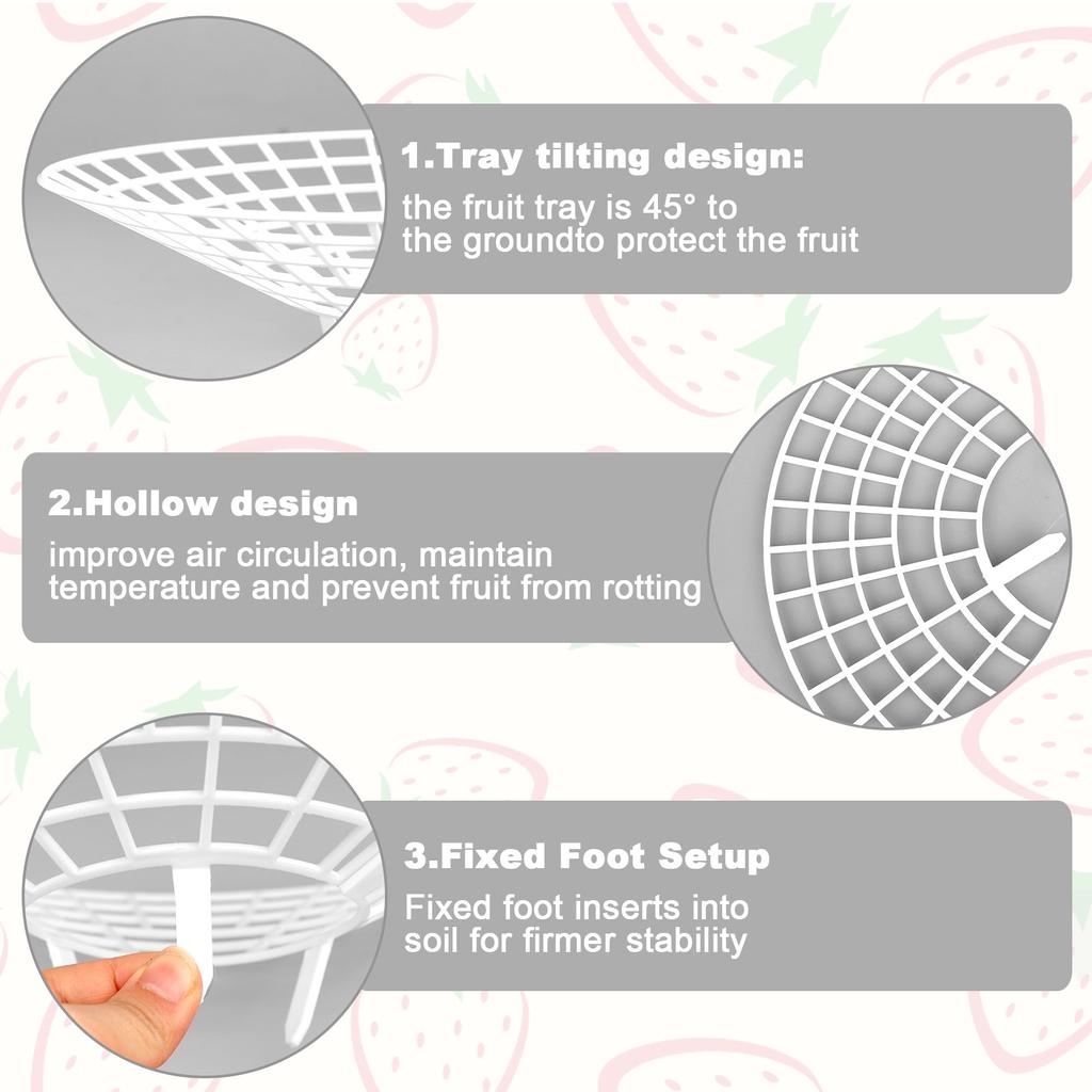 12 упаковок опор для растений клубники, подставка для растений клубники с 3 прочными ножками