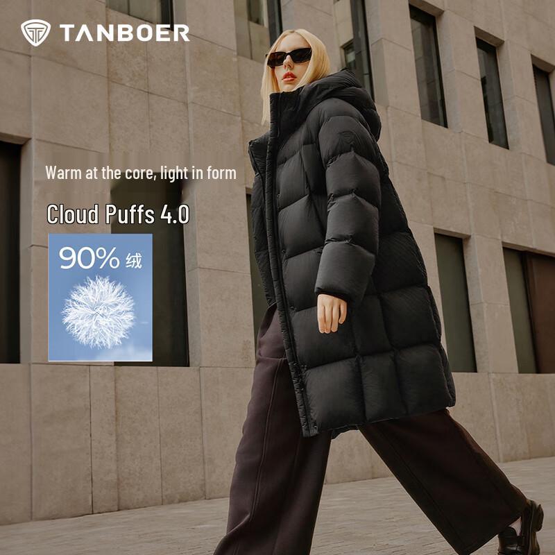 Tanboer Women's Mid-Length Hooded Down Jacket TBF530780J