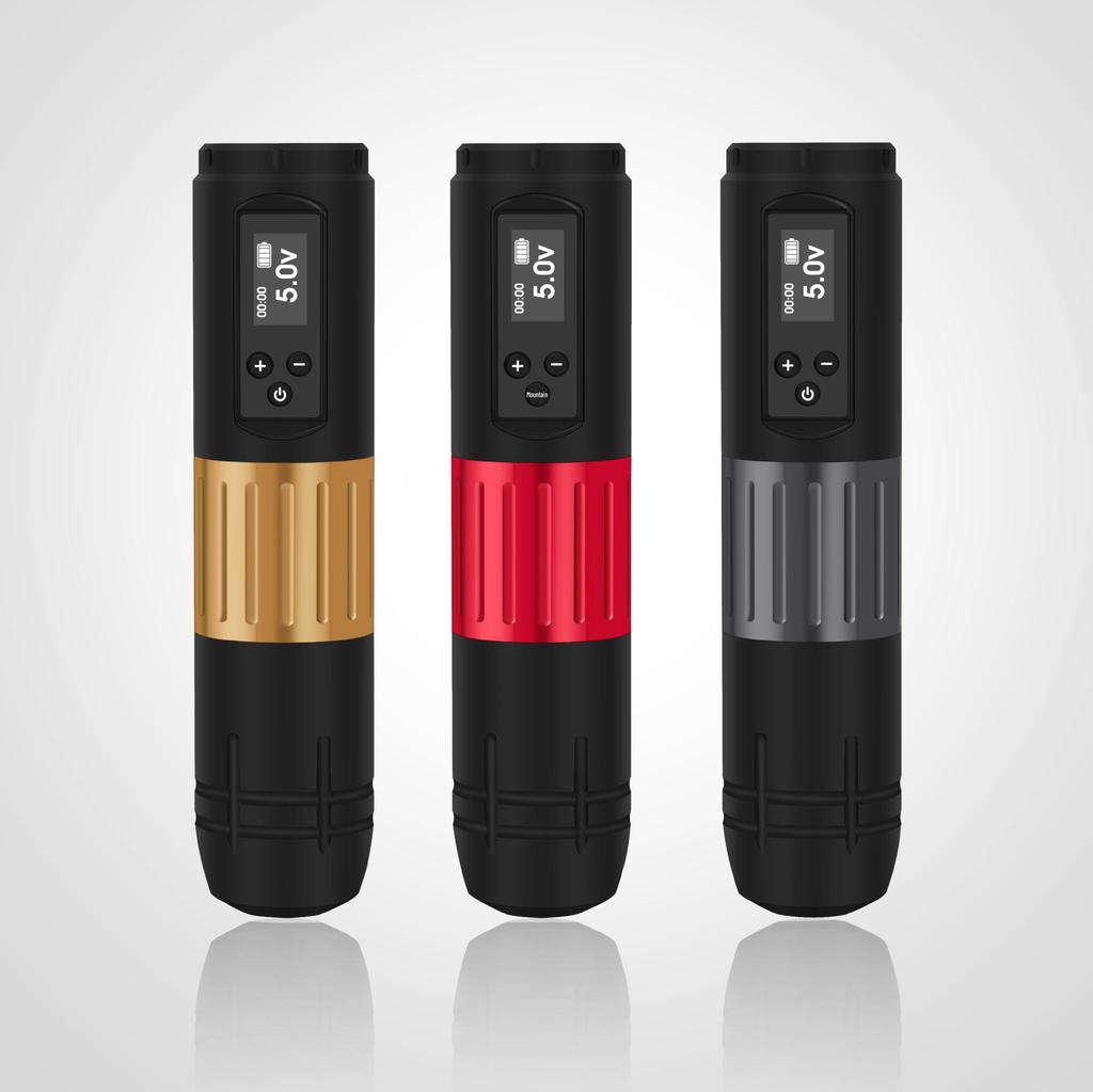 Комплект беспроводной тату-машинки для начинающих со светодиодным дисплеем и ручкой на батарейках