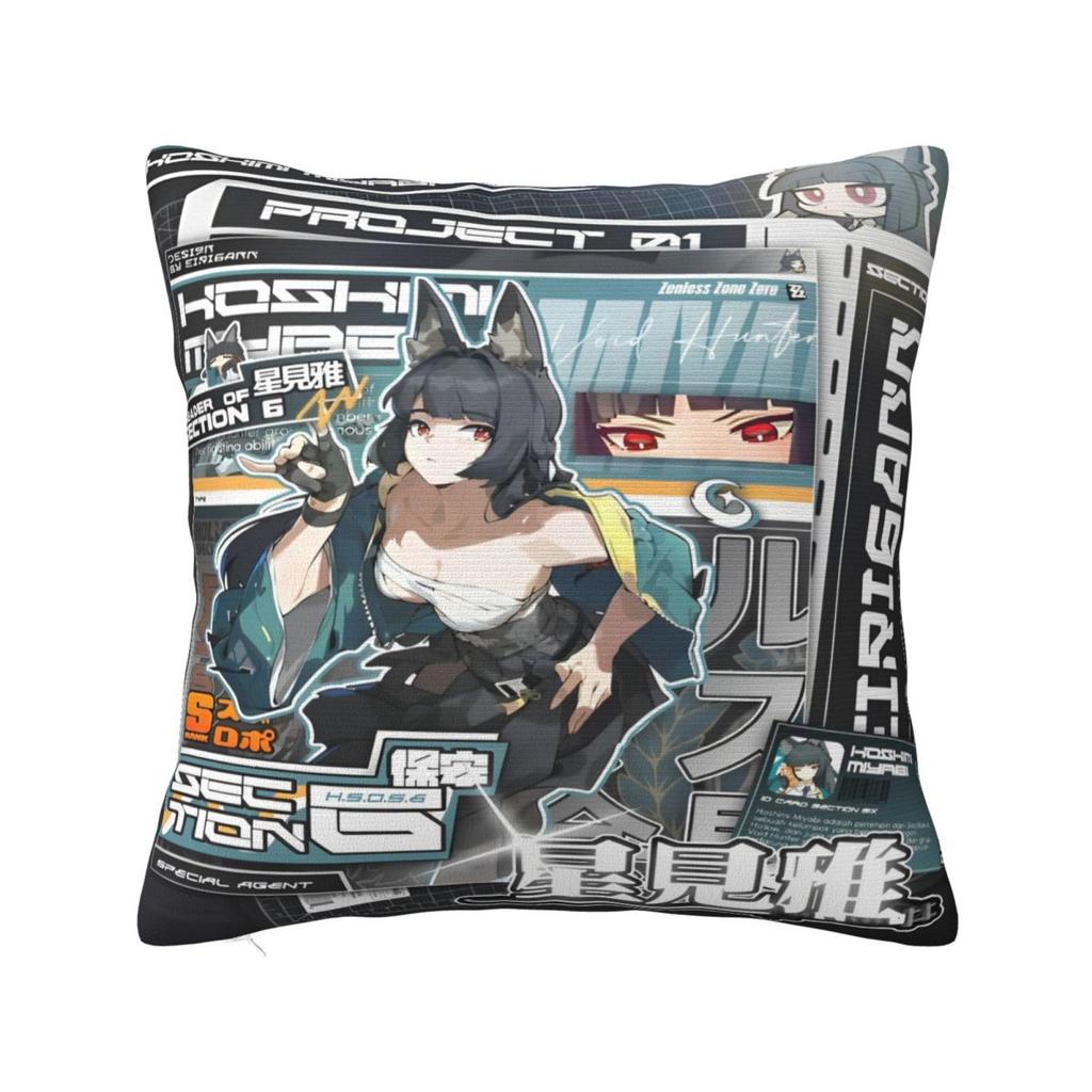 Zzz Deadly Assault Ellen Nicole Miyabi Pillowcases Cushion Cover Zenless Zone Zero Throw Pillow Cover Multiple Sizes