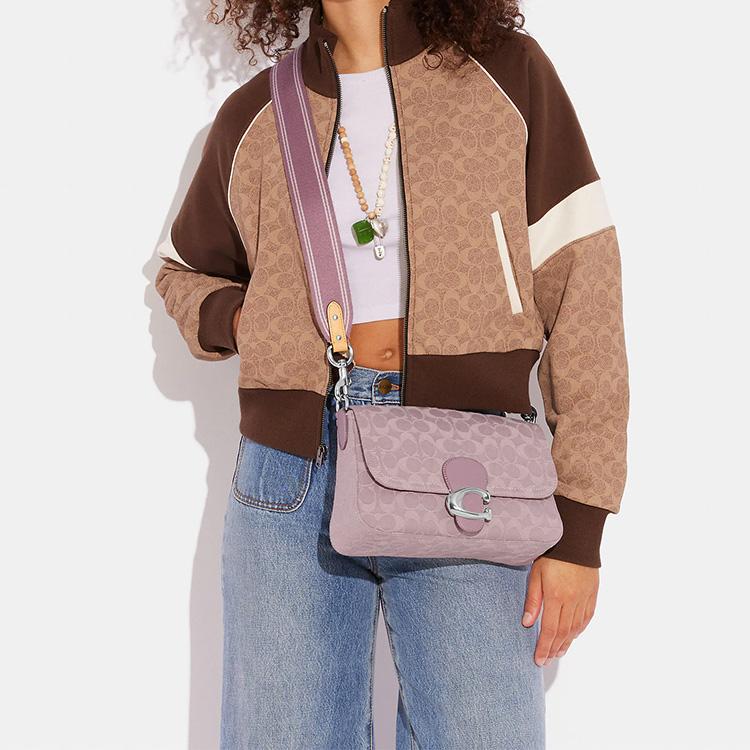 New COACH Tabby Denim With Leather Messenger Bag Crossbody Bag Shoulder Bag Women's Pink CJ854-LHPPU