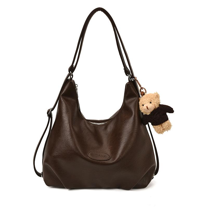 Винтажная сумка-тоут для通勤, женская, большой вместимости, новая коллекция осень-зима 2025, повседневная на плечо, сумка-мессенджер, многофункциональный рюкзак