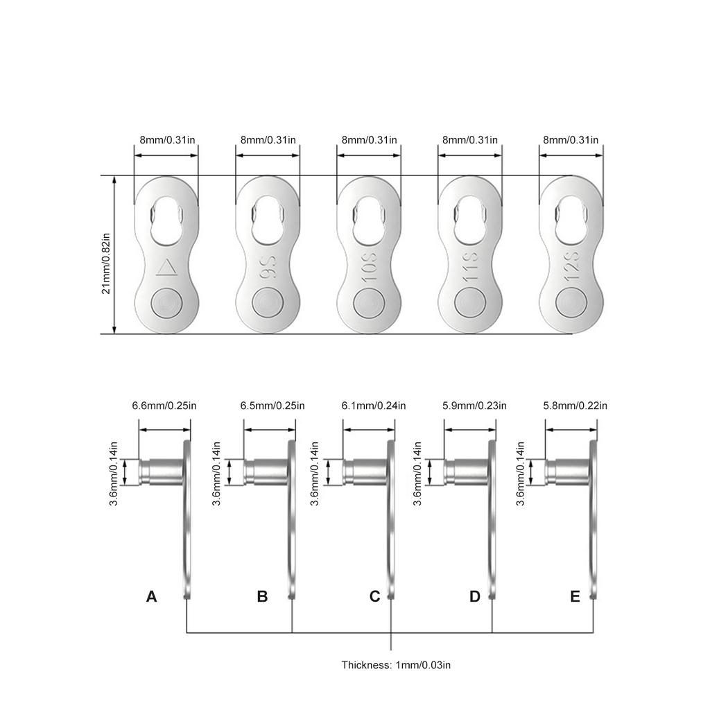 1Pair Bicycles Chain Quick Link Connector Joints Road Bike Chain Missing Quick Button Connect for 6/7/8/9/10/11/12 Speed