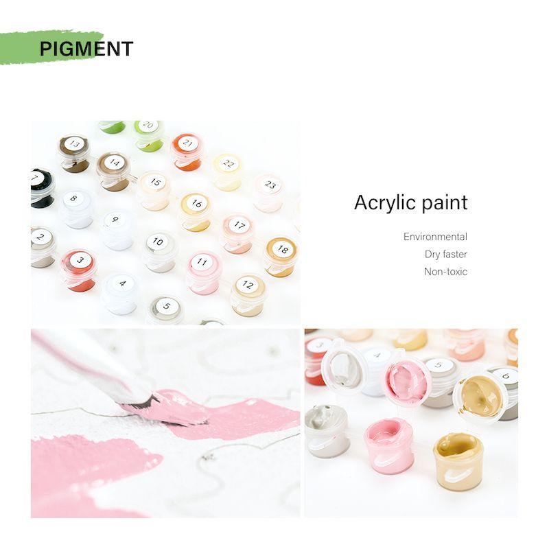 RUOPOTY With DIY Frame Animals DIY Painting By Numbers Handmade Oil Painting Kits Acrylic Picture Canvas Painting For Wall Art