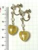 Venetian Glass Heart Gold Foil Moonstone Earrings with Silicone Natural Power Stone A1086 [Cherry] Cover, Stone,