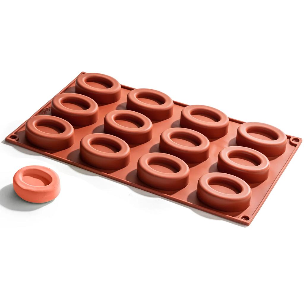 12 Cavity Oval Savarin Soap Mold Mould Muffin Cupcake Pan Silicone Jelly Polymer Clay Craft Art DIY Kitchen Baking Tools