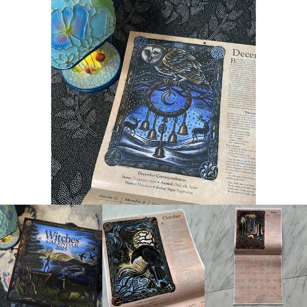 Календарь Ведьм 2025 Креативный Уникальный Настенный Календарь с Винтажным Дизайном Ведьм