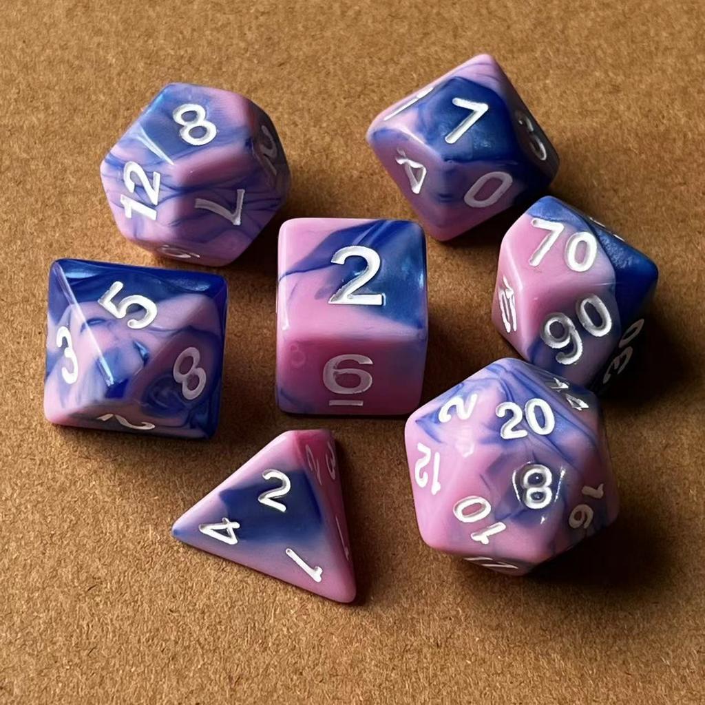 7 шт./лот, многогранные игральные кости из смолы D&D D4 D6 D8 D10 D% D12 D20, многогранные игральные кости TRPG, настольные игры