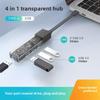 Прозрачный USB C хаб 4 порта USB 30 адаптер многофункциональный разветвитель для ноутбука ПК MacBook Type C конвертер