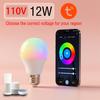 Умная светодиодная лампа E27 TuYa APP 110V 220V Управление Диммируемый свет Bluetooth RGB лампа Украшение спальни Вечеринка Освещение Умная жизнь