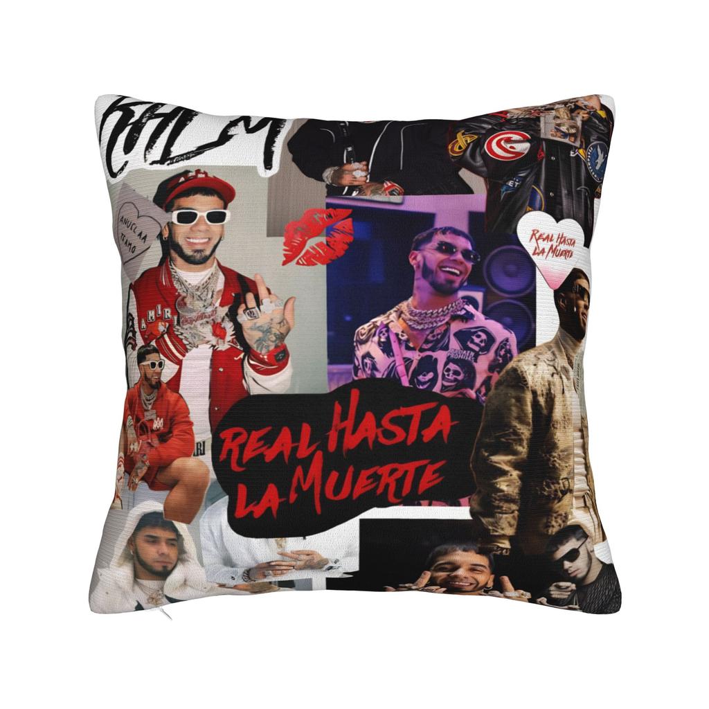 Anuel AA Rapper Singer Pillow Covers Merchandise Soft Cushion Cover Decoration Pillow Case Cover Sofa Multi Size