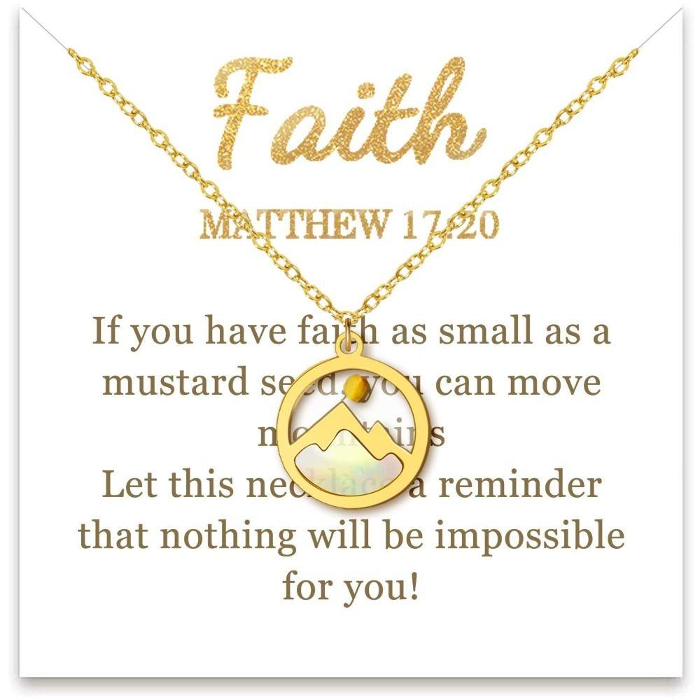 Христианский подарок Подвеска Ожерелье Серебристого цвета Цепочка Ожерелье Новое Ожерелье с семенами горчицы