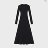 Hepburn-Style Black Long-Sleeve Slim Fit Dress for Autumn/Winter