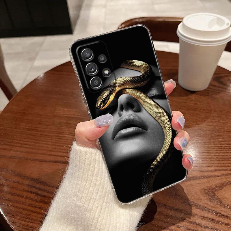 Чехол для телефона Snakes and Women Прозрачный Мягкий Для Samsung Galaxy A56 A57 A37 A55 A54 A36 A35 A26 A25 A16 A17 A07 A52 A34 A73 A21s