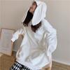 Women Warm Soft Hoodies Student Long-sleeved Rabbit Ears Pullover Casual Versatile Retro Simple Literary Sweater Tops