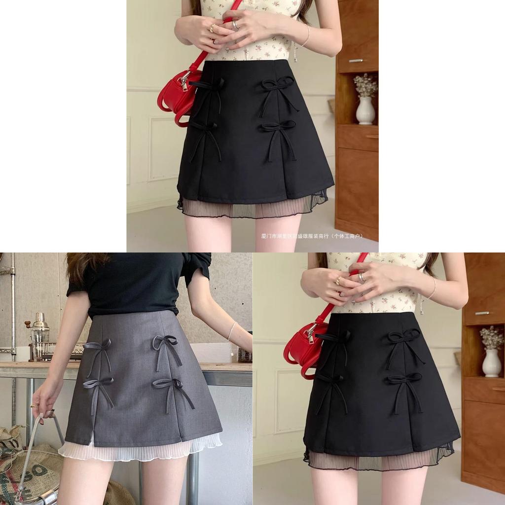 Private Fashion Short Skirt With Lace Patchwork High Waist For Plus Size Women