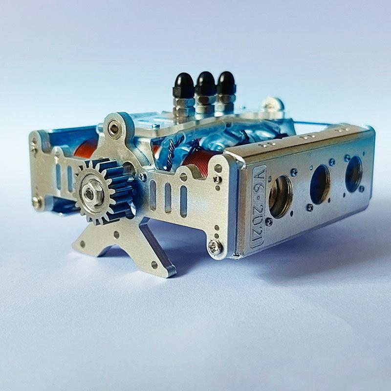 Металлическая модель двигателя V8 V6 с горизонтально-поршневым расположением, совместимая с радиоуправляемыми транспортными средствами, лодками, для сборки модели двигателя