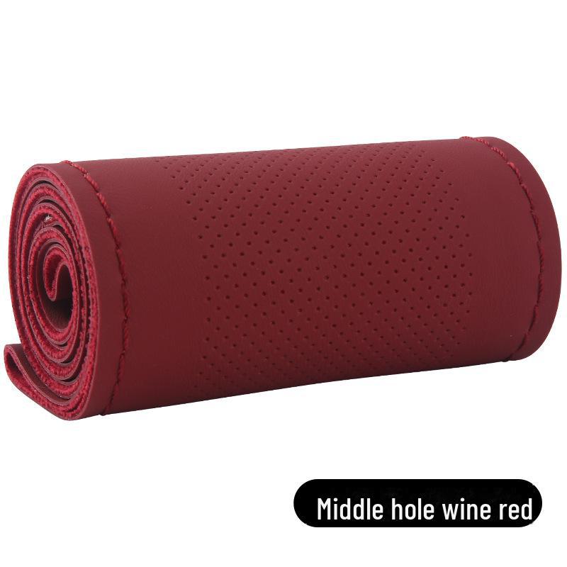 Высокоэластичный кожаный чехол на руль, сшитый вручную, универсальный, на все сезоны