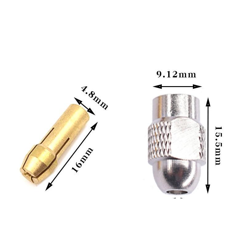 11 шт. 0,5-3,2 мм латунные сверлильные патроны цанговые биты 4,8 мм хвостовик винт гайка замена