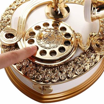 Изысканная музыкальная шкатулка в виде телефона в классическом стиле, старомодный роскошный дисковый телефон, миниатюры, АБС-пластик, музыкальная шкатулка, подарок на день рождения