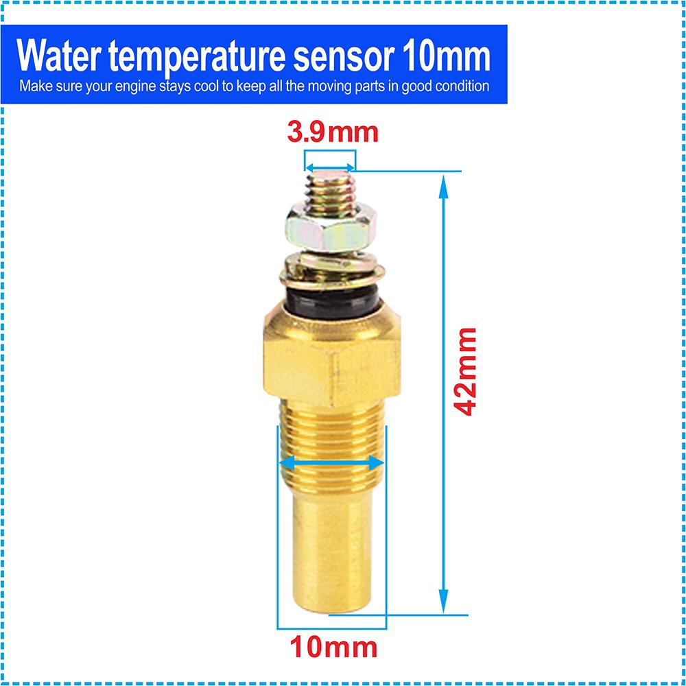 Water Temp Gauge 52MM LED 40-120 Celsius 1/8 NPT Sensor 12V Universal Car Motor Water Temperature Gauge