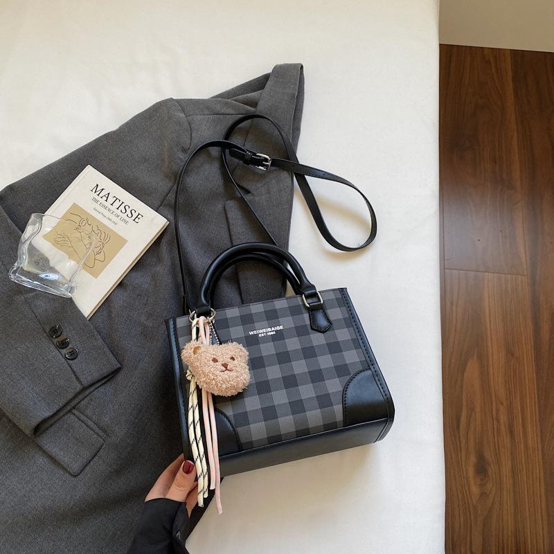 Популярная текстурированная клетчатая портативная сумка-мессенджер новая модная универсальная повседневная маленькая сумка