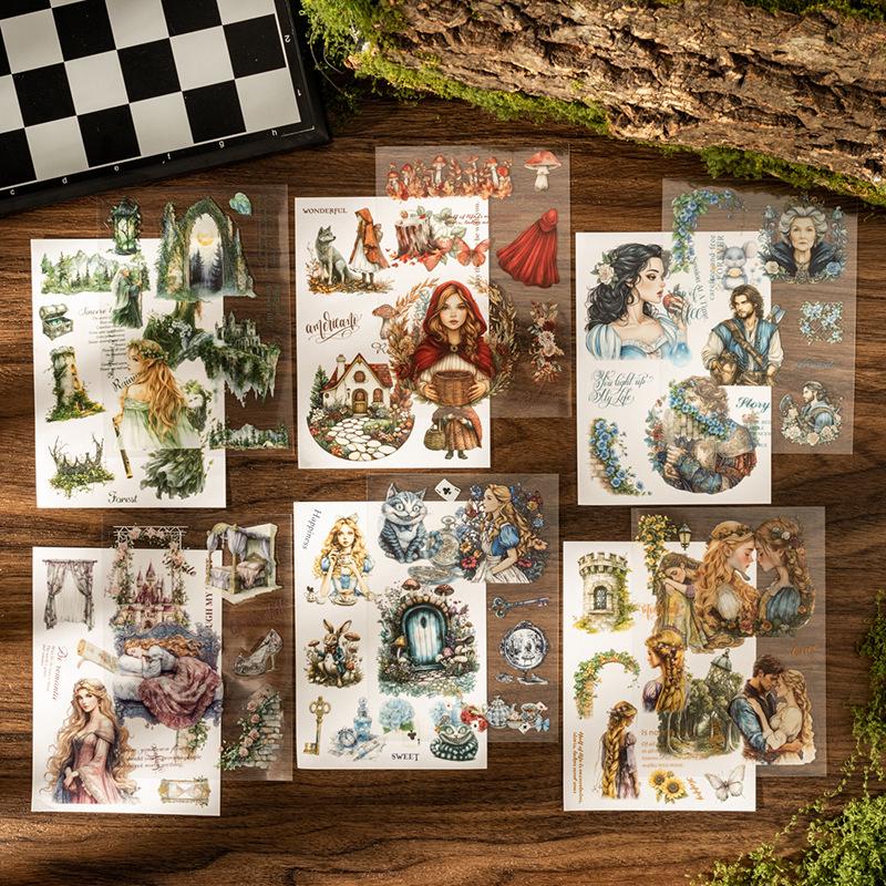 Сказочные Ретро Пейзажные Наклейки для Детского DIY Журнала и Коллажа