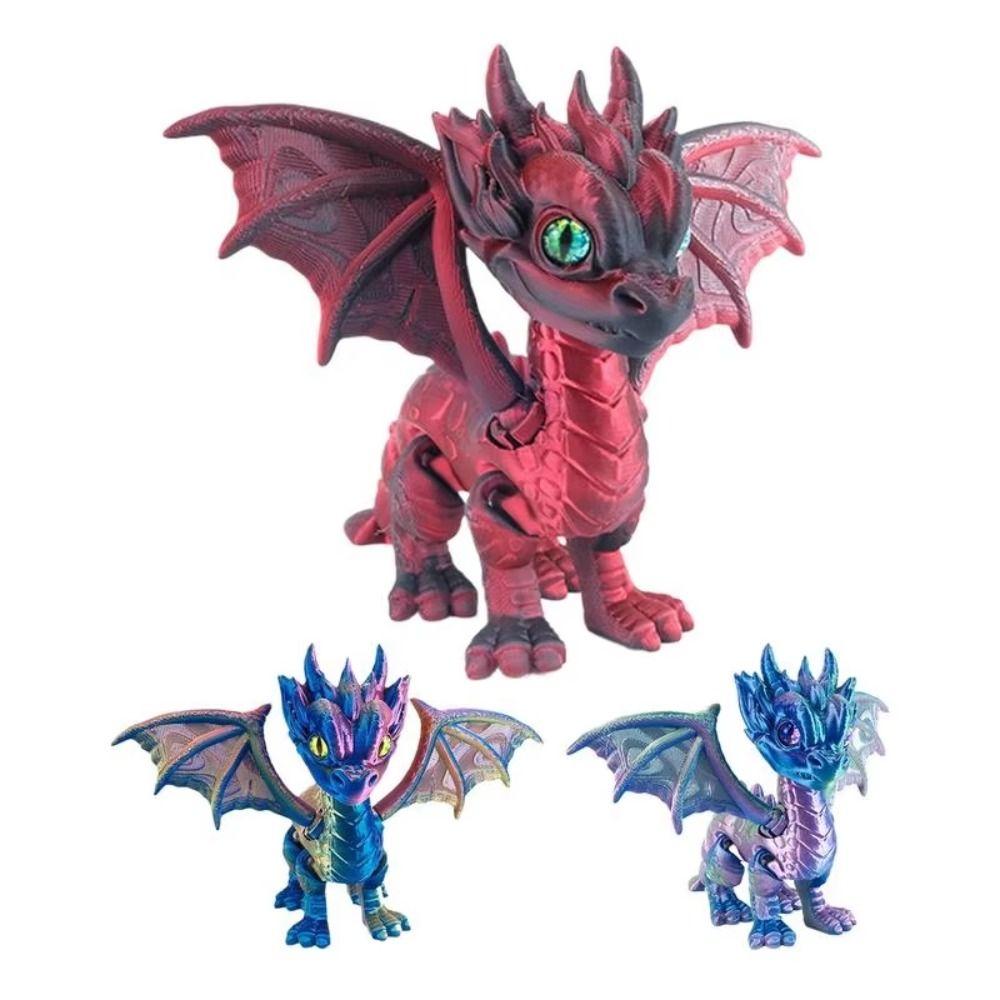 Multi-jointed 3D Printed Dragon Simulation Dragon Model Toy Flying Dragon Figures Home Decor