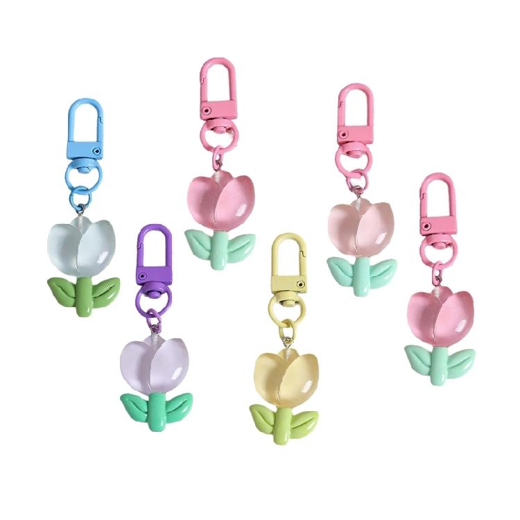 Прочный брелок для ключей с цветком из смолы Элегантный прозрачный брелок для ключей с цветком Уникальный кулон для ключей Идеально подходит для любителей природы