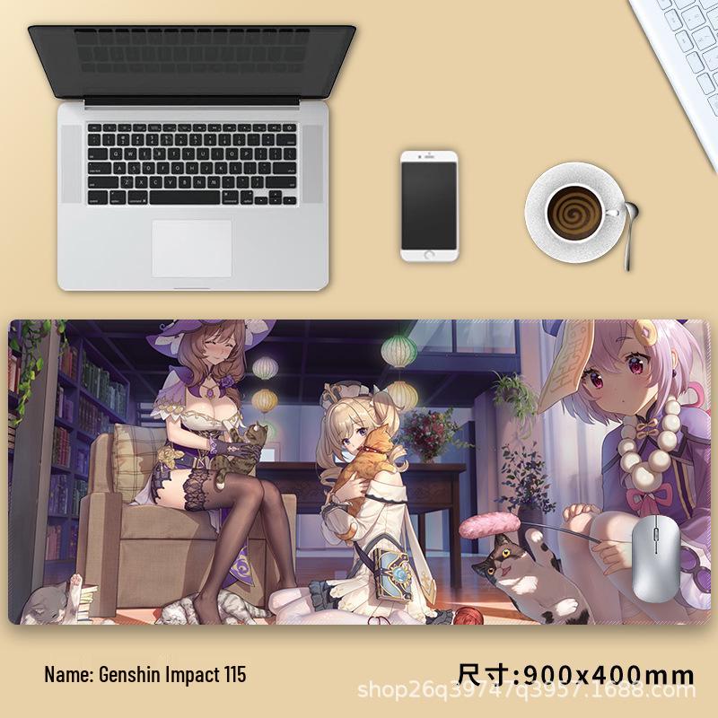 Очень большой коврик для мыши Genshin Impact Венти - Утолщенный аниме коврик для клавиатуры