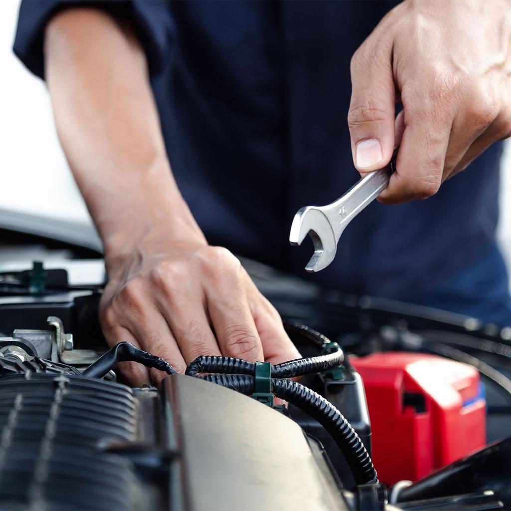 Uxcell Thin Open End 8mm X Metric Double Open End Chrome Mirror High Carbon Thin Wrenches for Home Machine 10 Pieces Wrenches, 10mm, Wrenches, Plated,