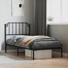 VidaXL Metal Bed Frame with Headboard Black 90x200 Cm 373880