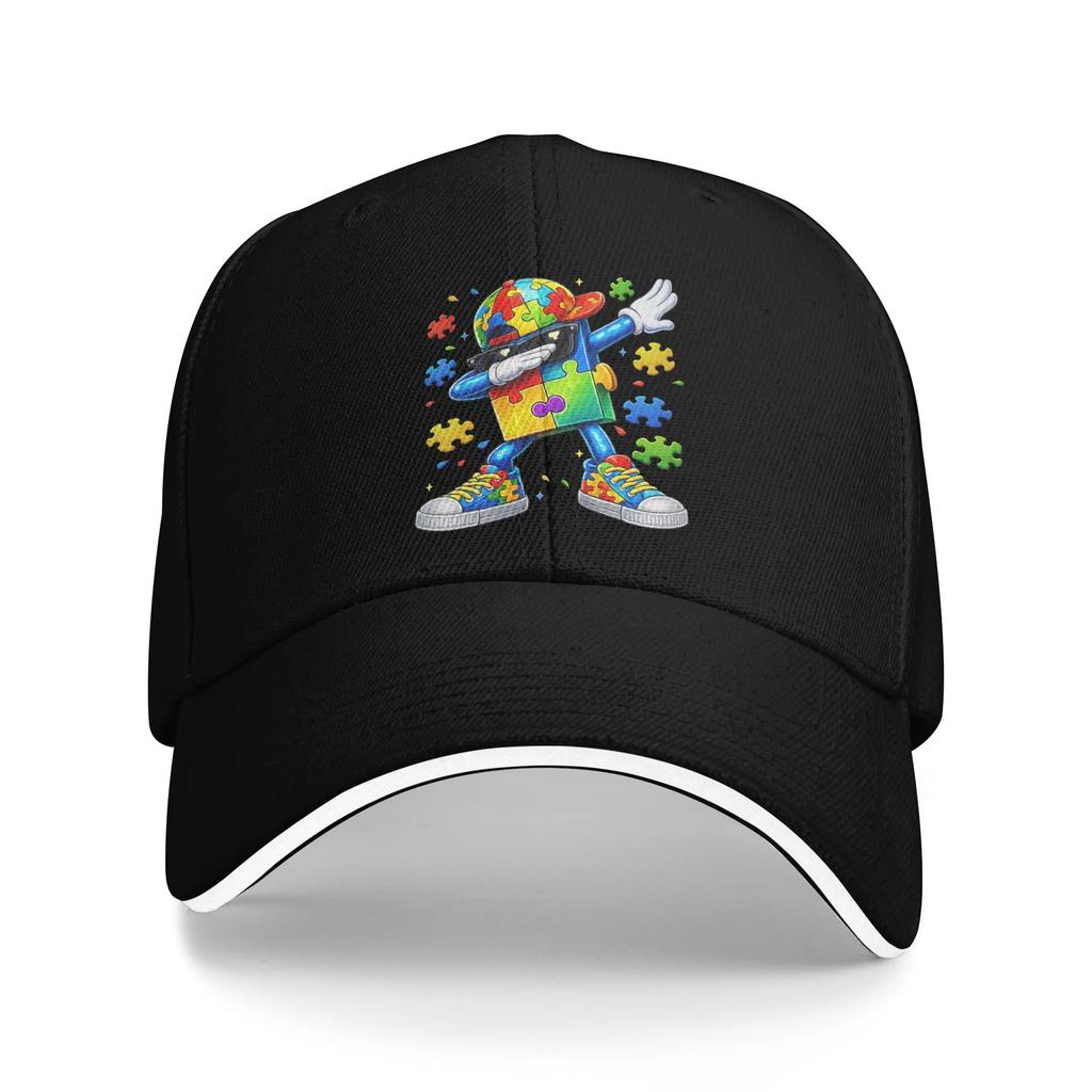 Men Women Dabbing Puzzle Autism Awareness Hat Stylish Baseball Cap Sun Hat Golf Headewear Adjustable Fit