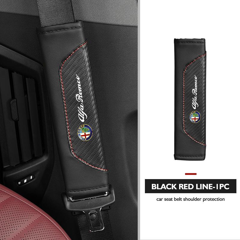 AAACO1 Car Seat Belt Shoulder Cover Protection Pads Safety Belt Accessories For Alfa Romeo GT Stelvio F1 Brera Volante Tonale Gloria