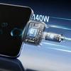 USB C Разветвитель Зарядки с Поддержкой Автоматического Отключения при Полной Зарядке, Кабель 1,5 м, 240 Вт для Телефона, Планшета, Ноутбука
