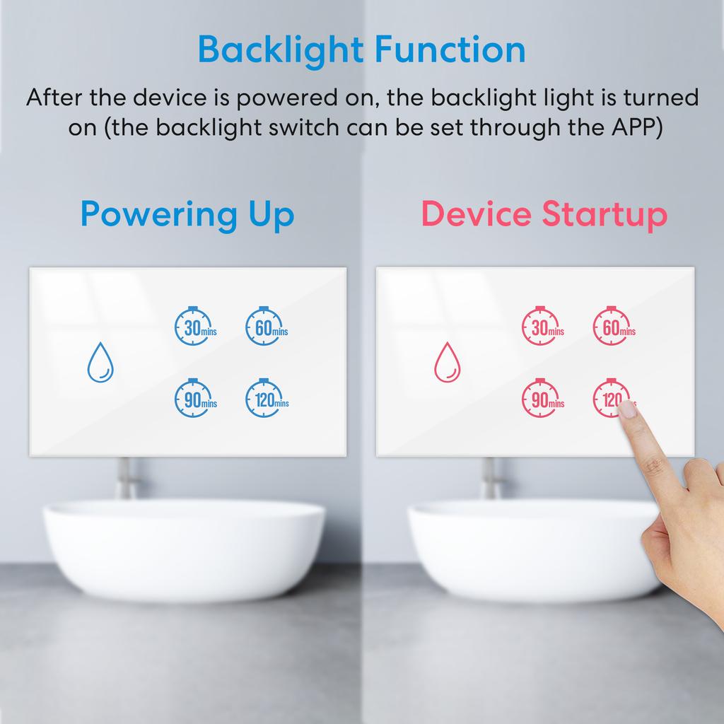 Tuya Smart Life 20A Boiler Water Heater Switch Touch Panel Control Timer Countdown Energy Monitoring Work with Google Home Alexa