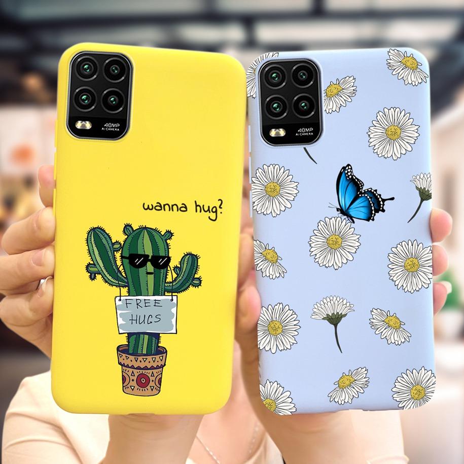 For Xiaomi Mi 10 Lite 5G Case Cute Cartoon Cow Soft-Touch Silicone Bag Back Cover For Xiomi Mi 10 Lite 5G Protector Bumper Funda
