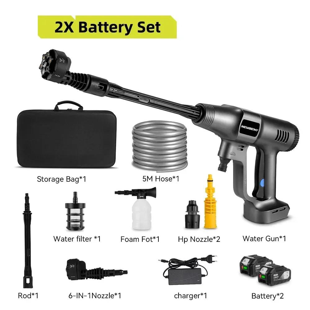 200Bar Бесщеточная электрическая мойка высокого давления, беспроводная машина для мойки автомобилей, 3-скоростной регулируемый электроинструмент для полива сада
