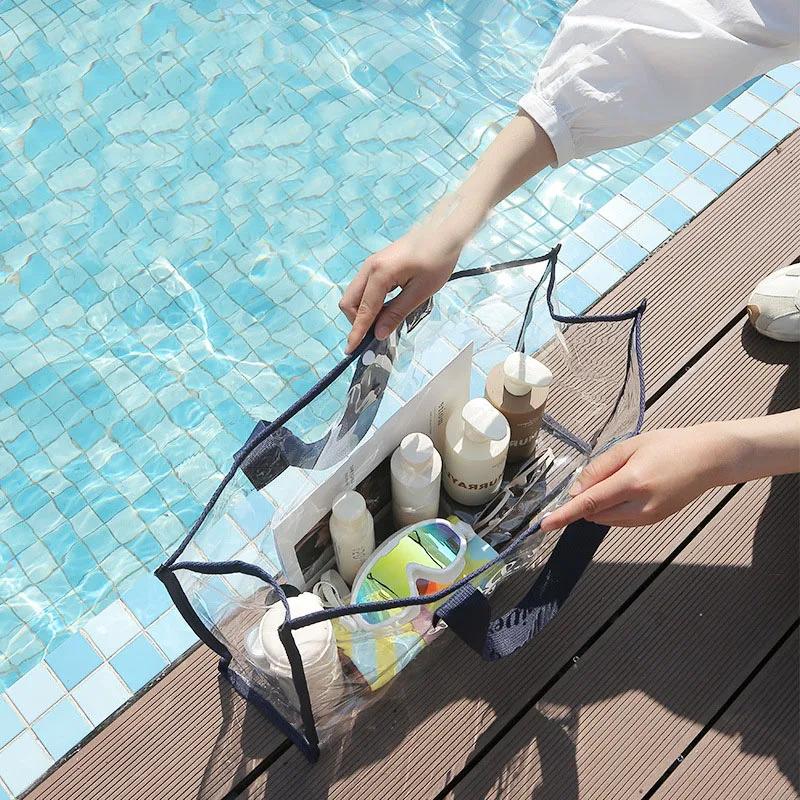 Waterproof Swimming Bags Sports Travel Bathing Storage Bag Women Transparent Organizer PVC Bath Bag Beach Storage Bag for Makeup