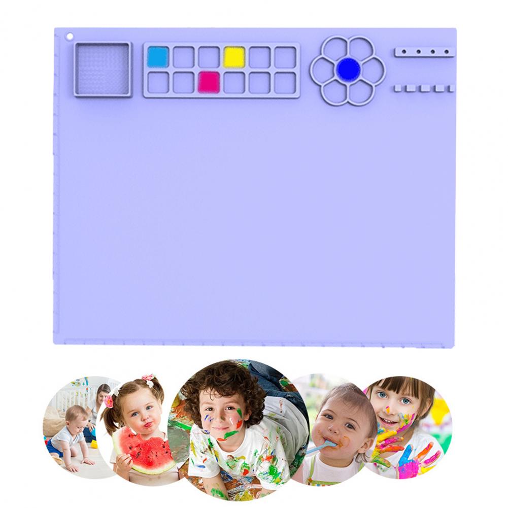 Silicone Artist Mat Versatile Non-stick Silicone Craft Mat Easy-maintenance Foldable Design for Kids' Painting Activities