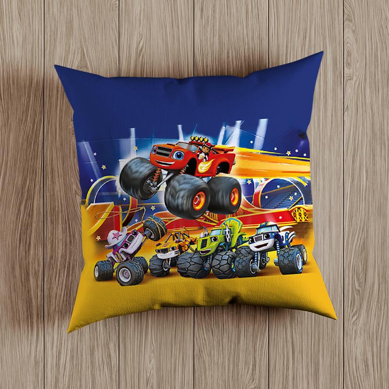 Наволочка Blaze Monster Machines Blaze Cars с героями мультфильмов для детей, русская дробилка, грузовик, транспортные средства, украшения для спальни, наволочки 45 см