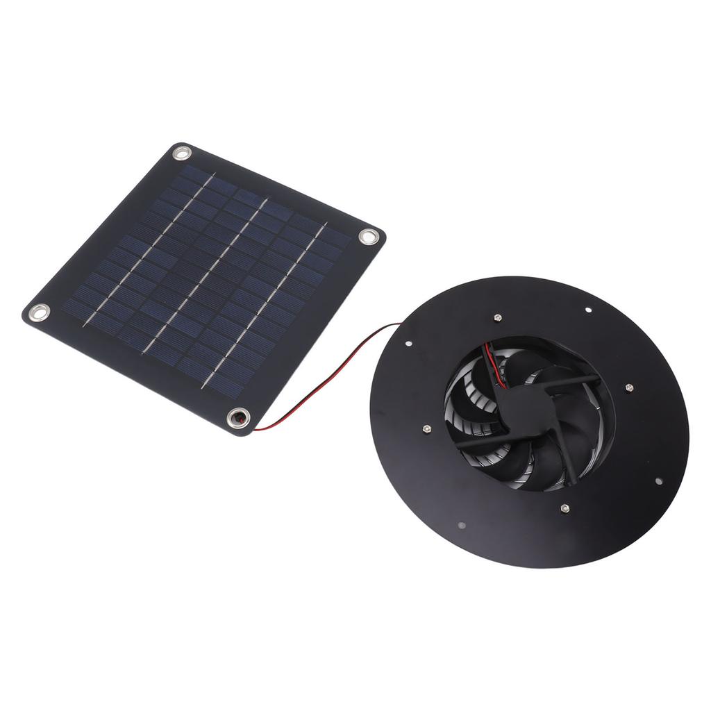 Solar Powered Exhaust Fan Kit 22cm Portable Solar Panel Exhaust Fan 20W for RV Chicken Coops