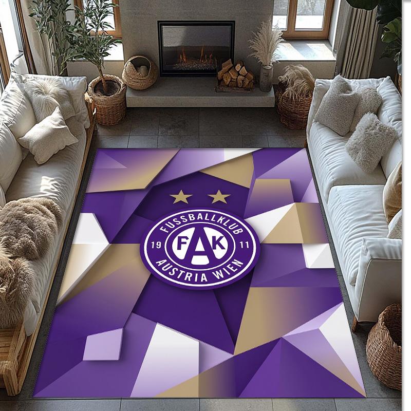 Austria Wien FC Soccer Football Pattern Soft Area Rug Non Slip Indoor Floor Carpet Sports Decor Mat for Bedroom