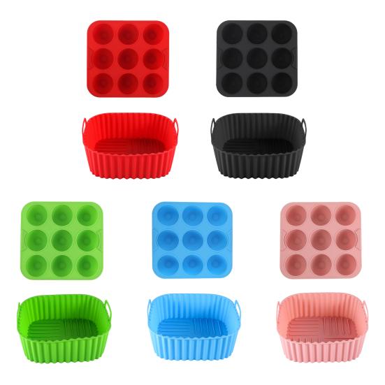 Подложки для фритюрницы, силиконовая корзина, квадратный противень для духовки для равномерного нагрева, термостойкие формы для тортов для творческой кулинарии