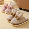 Хлопковые тапочки с бантом в виде кроличьих ушек, женские, зимние, домашние, для пары, утолщенные, нескользящие, с мягкой подошвой, пушистые, утолщенные, теплые