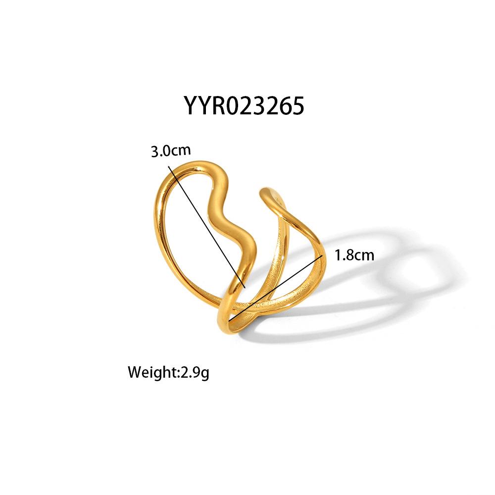 Titanium Steel Ring Jewelry Aesthetic Adjustable Stainless Steel Ring Ornament Exaggerated Opening Jewelry Accessories for Women's Banquet Occasions